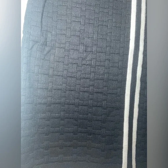 Ellen Tracy Womans Black/White Knit Pencil Skirt Large Textured Basket Weave NWT - Picture 2 of 8